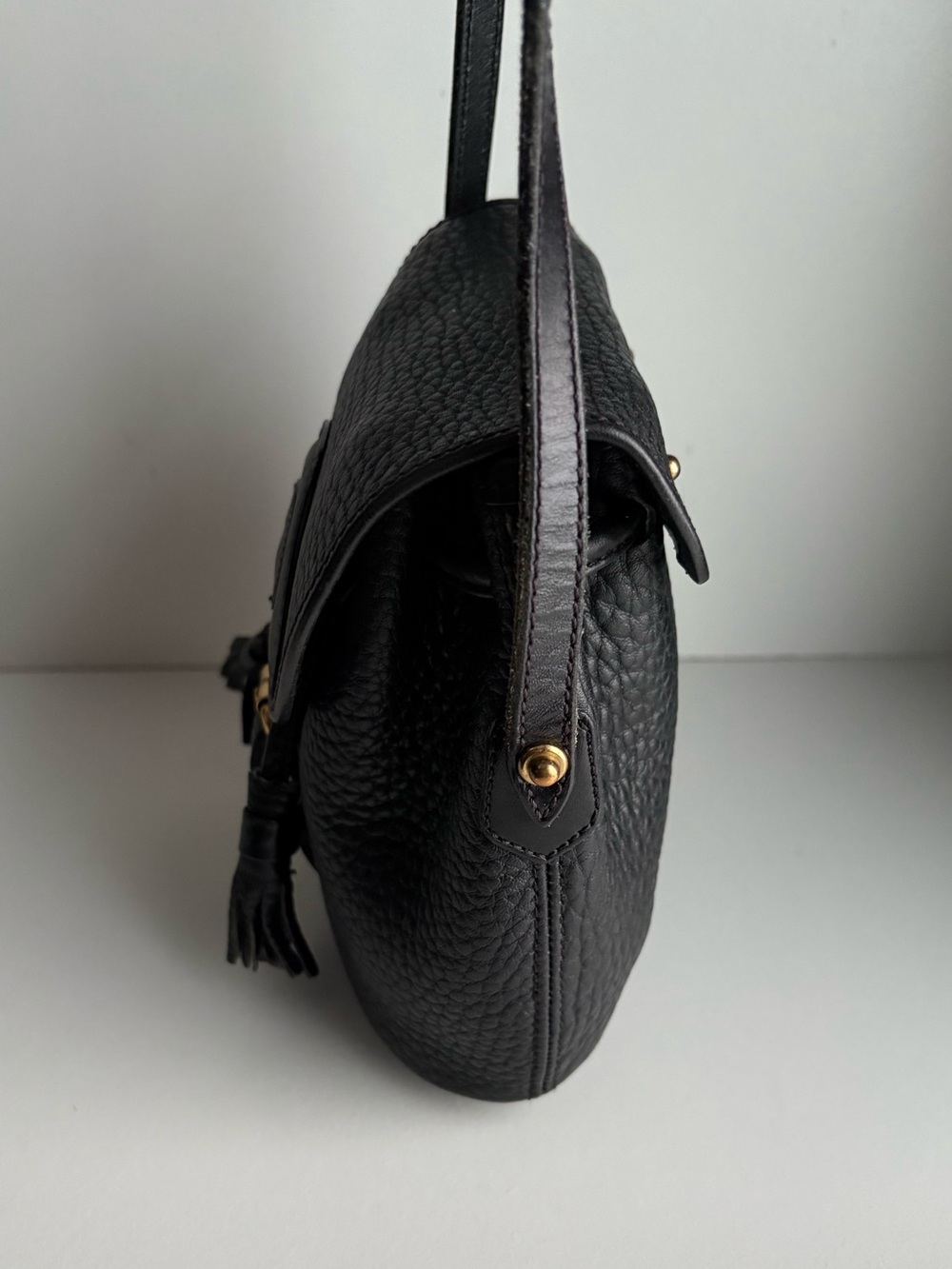 Dooney & Bourke awl Black Leather Mini Drawstring Buckle Bag - Picture 5 of 16